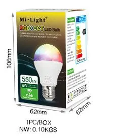 MiBoxer FUT014 LED Retrofit E27 6W RGB-WW (RGB-CCT) Lampe mit Funk und WLAN – Bild 3