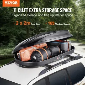 VEVOR Auto Dachbox Dachkoffer Aufbewahrungsbox 340 L, ABS-Hartschalen Dachgepäckträger Aufbewahrungsbox mit beidseitiger Öffnung und 2 verstärkten Gurten, Gepäckaufbewahrungsbox für Kombi, SUVs VEVOR Auto Dachbox Dachkoffer Aufbewahrungsbox 340 L, ABS-Hartschalen Dachgepäckträger Aufbewahrungsbox mit beidseitiger Öffnung und 2 verstärkten Gurten, Gepäckaufbewahrungsbox für Kombi, SUVs