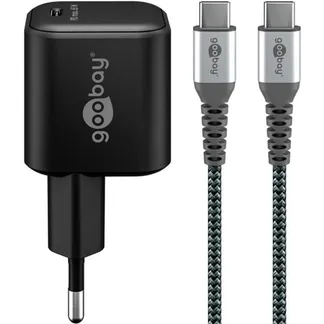 USB-C Ladeset, PD, 65 Watt, USB-C Textilkabel, Ladegerät USB-C Ladeset, PD, 65 Watt, USB-C Textilkabel, Ladegerät