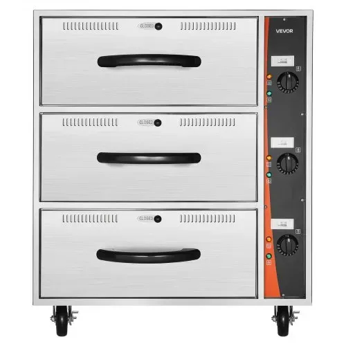 VEVOR kommerzieller elektrischer Schubladenwärmer, Speisenwärmer aus Edelstahl mit 3 Schubladen, großer Temperaturbereich von 30–85 °C, für Restaurants, Hotelbuffets und Bäckereien – Bild 8