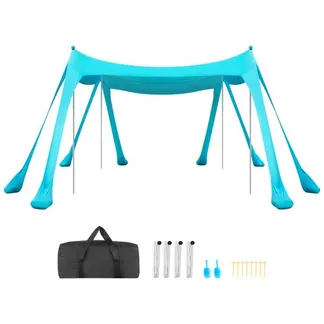 VEVOR Strandzelt mit Sonnenschutz (UPF 50+) 3 x 3 x 2 m, Strandmuschel mit Sandsäcken & Stützstangen & Sandschaufeln, Tragbares Sonnensegel für Familienausflüge Camping Angel Grün VEVOR Strandzelt mit Sonnenschutz (UPF 50+) 3 x 3 x 2 m, Strandmuschel mit Sandsäcken & Stützstangen & Sandschaufeln, Tragbares Sonnensegel für Familienausflüge Camping Angel Grün
