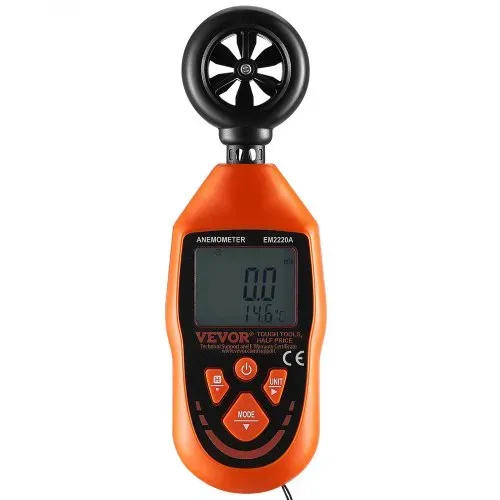 VEVOR Anemometer 69,35MPH Luftgeschwindigkeitsmesser 163x54x32mm Windmesser IP44 Windmessgerät Windstärkemesser MAX/MIN/AVG/CU-Windgeschwindigkeitsdaten -10-45℃ Luftmesser Geschwindigkeitsmessgerät – Bild 8