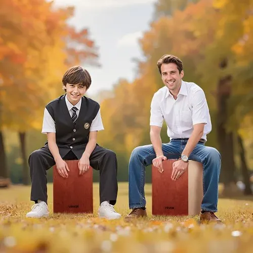 VEVOR Cajon, Kistentrommel mit internen Gitarrensaiten, leichte Drum-Box aus Holz, tragbares Trommel-Musikinstrument aus mit Silikonfüßen, abgerundeten Kanten, für Anfänger & Profis, 305x305x430 mm – Bild 7