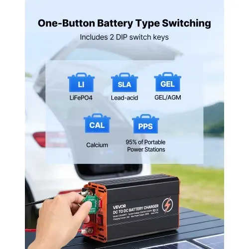 VEVOR DC-DC Batterieladegerät mit MPPT 350 W 30 A, Ladebooster Dual-Eingang für Solarpanel/Lichtmaschine, Laden für LiFePO4-Bleiakkus, 12 V/24 V-12 V/24 V, für Wohnmobil Notstromversorgung zu Hause – Bild 4