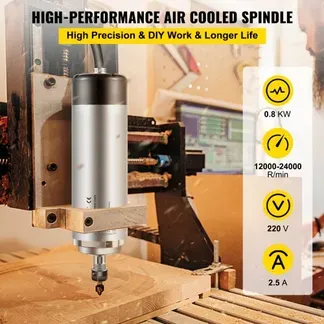 VEVOR Luftgekühlter Hochgeschwindigkeitsspindelmotor 0,8 kW Gravieren Fräsen VEVOR Luftgekühlter Hochgeschwindigkeitsspindelmotor 0,8 kW Gravieren Fräsen