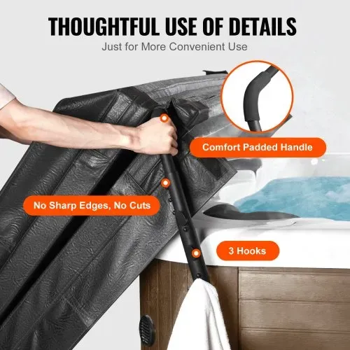 VEVOR Abdeckungslifter, Spa-Abdeckungslifter, Höhe 80-105 cm, Verstellbar, Beidseitig darunter installiert, Geeignet für Rechteckigen Badewannen, Spa – Bild 4
