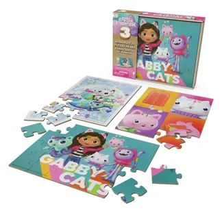 Games Gabby’s Dollhouse Holzpuzzle-Sammlung, 3 miau-tastische Puzzle-Motive mit stabiler Holzbox zur Aufbewahrung, jedes Motive besteht aus 24 Teilen, Puzzle-Spaß für alle Gabby-Fans ab 3 Jahren Games Gabby’s Dollhouse Holzpuzzle-Sammlung, 3 miau-tastische Puzzle-Motive mit stabiler Holzbox zur Aufbewahrung, jedes Motive besteht aus 24 Teilen, Puzzle-Spaß für alle Gabby-Fans ab 3 Jahren