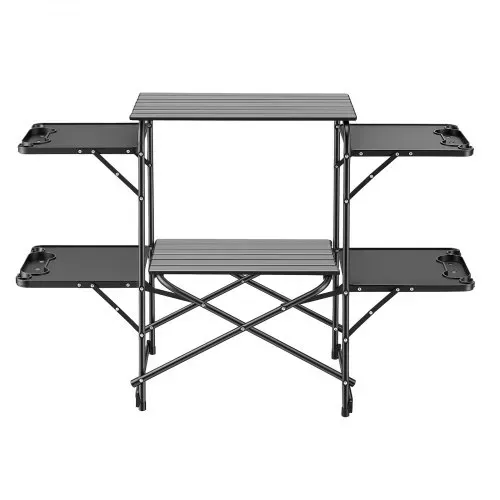 VEVOR Klappbare Campingküche, Campingkochstation mit 4 Beistelltischen, Hitzebeständiger Tischplatte und Tragetasche, Tragbare Camping-Küchenstation Ideal für Picknick, Grillen und Wohnmobilreisen – Bild 8
