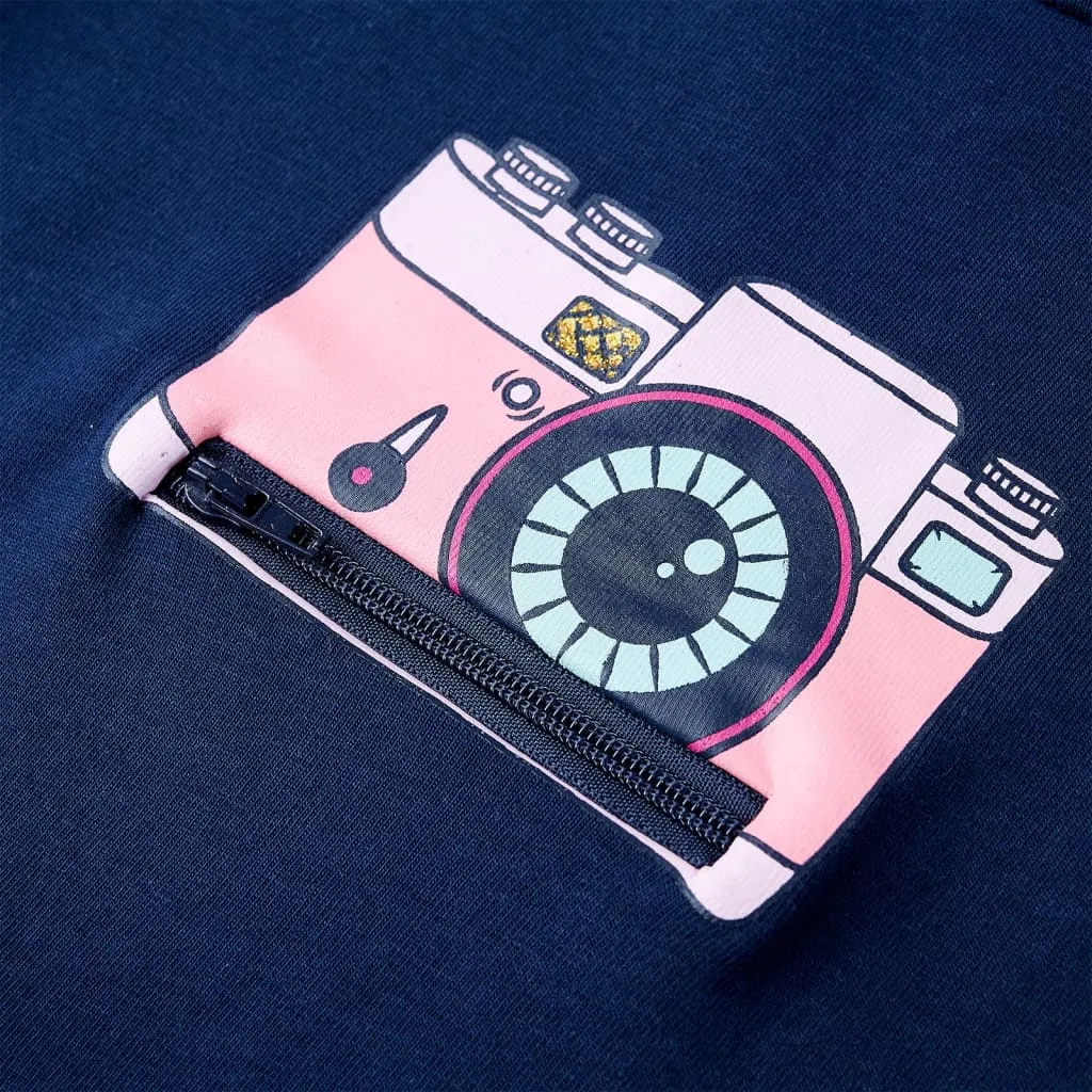 vidaXL Kinder-T-Shirt Marineblau 128 – Bild 4