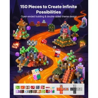 VEVOR Magnetische Bausteine, 150-teiliges Dark Castle-Set, Magnetblöcke, STEM Montessori-Spielzeug als Weihnachts- & Geburtstagsgeschenk, Konstruktions-Stapelspielzeug, ab 3 Jahren VEVOR Magnetische Bausteine, 150-teiliges Dark Castle-Set, Magnetblöcke, STEM Montessori-Spielzeug als Weihnachts- & Geburtstagsgeschenk, Konstruktions-Stapelspielzeug, ab 3 Jahren