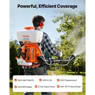 VEVOR Rucksack-Nebelsprühgerät, 63 cc, 3 PS-Motor, gasbetriebener Nebelsprüher mit 16 L-Tank, Pulver- & Flüssigkeitsnebelsystem, für Gartenarbeit & Landwirtschaft, Gemüsegewächshäuser VEVOR Rucksack-Nebelsprühgerät, 63 cc, 3 PS-Motor, gasbetriebener Nebelsprüher mit 16 L-Tank, Pulver- & Flüssigkeitsnebelsystem, für Gartenarbeit & Landwirtschaft, Gemüsegewächshäuser