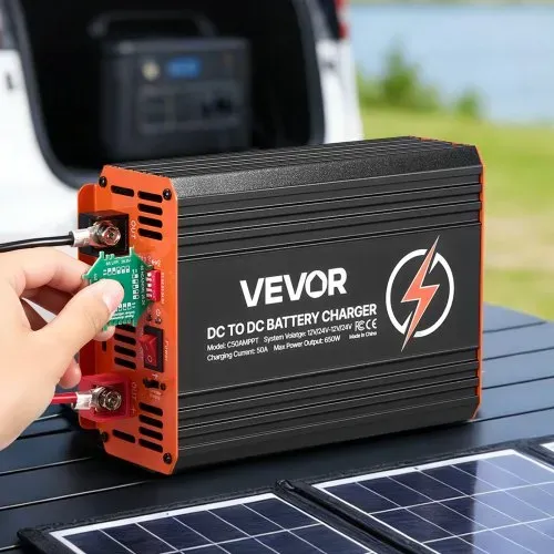 VEVOR DC-DC Batterieladegerät mit MPPT 650 W 50 A, Ladebooster Dual-Eingang für Solarpanel/Lichtmaschine, Laden für LiFePO4-Bleiakkus, 12 V/24 V-12 V/24 V, für Wohnmobil Notstromversorgung zu Hause – Bild 7