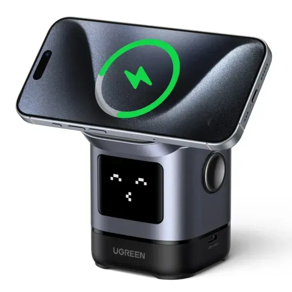 Ugreen 45775 Ladegerät für Mobilgeräte Universal Schwarz, Grau AC Kabelloses Aufladen Schnellladung Drinnen Ugreen 45775 Ladegerät für Mobilgeräte Universal Schwarz, Grau AC Kabelloses Aufladen Schnellladung Drinnen