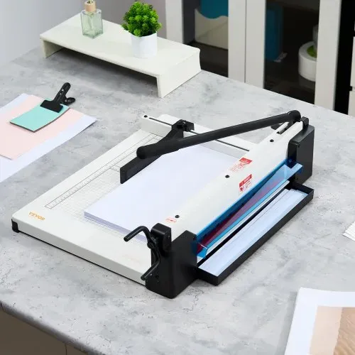 VEVOR Papierschneider manuelle Schneidemaschine (bis A3 Papier, 400 Blatt Kapazität), Papierschneidemaschine Hebelschneider, Guillotine-Schere für Papier höchste Präzision Büro Zuhause Schule – Bild 7