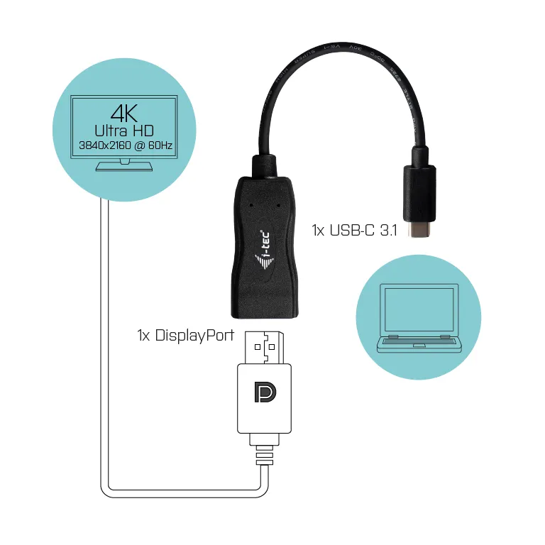 i-tec USB-C Display Port Adapter 4K/60 Hz – Bild 2