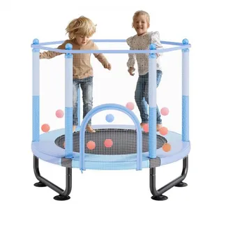 VEVOR Kindertrampolin Outdoor-Trampolin mini Freizeittrampolin 1545 mm für Kleinkinder mit Sicherheitsnetz & Basketballkorb, Geburtstagsgeschenk Weihnachtsspielzeug für Kinder ab 3 Jahren Blau VEVOR Kindertrampolin Outdoor-Trampolin mini Freizeittrampolin 1545 mm für Kleinkinder mit Sicherheitsnetz & Basketballkorb, Geburtstagsgeschenk Weihnachtsspielzeug für Kinder ab 3 Jahren Blau