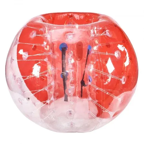 VEVOR Aufblasbarer Bump Ball Bumper Stoßball 1 Stk. 1,5 m x 1,2 m, Menschlicher Kollisionsball, PVC-Körperblasen-Bounce-Ball für Outdoor-Aktivitäten, Transparent + Rot Aufblasbar Bumper Ball – Bild 8