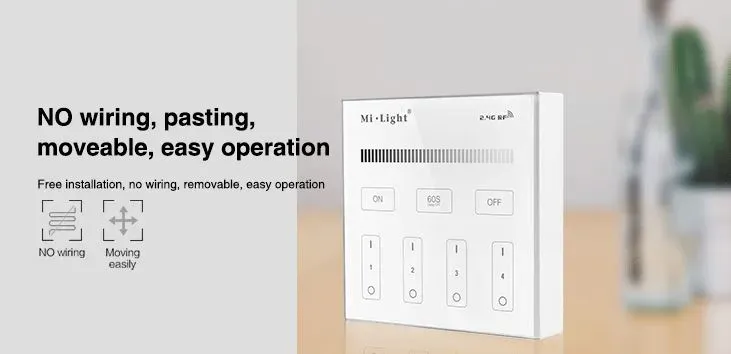 MiBoxer B1 LED Fernbedienung Smart Panel single color 4 Zonen – Bild 4