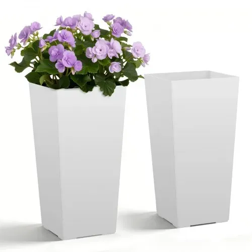 VEVOR Pflanztopf 300x300x550 mm 2er-Set, Blumentopf, Blumenkübel, PP-Pflanzgefäß, Planzkübel, Pflanzkasten mit Innentopf & Abflusslöchern, Geeignet für Zimmer- & Gartenpflanzen, weiß VEVOR Pflanztopf 300x300x550 mm 2er-Set, Blumentopf, Blumenkübel, PP-Pflanzgefäß, Planzkübel, Pflanzkasten mit Innentopf & Abflusslöchern, Geeignet für Zimmer- & Gartenpflanzen, weiß