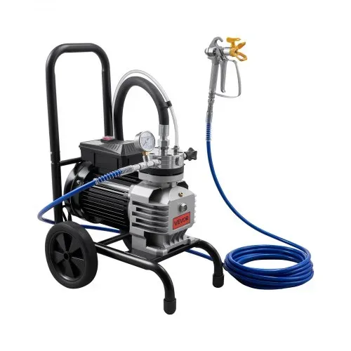 VEVOR Membran-Airless-Farbspritzgerät 1800 W, Rollbares Farbspritzgerät mit 22,75 MPa Hochdruck, 10 m Hochdruckschlauch, Reinigungsnadel und Bürste, für DIY-Sprüharbeiten im Innen- und Außenbereich – Bild 9