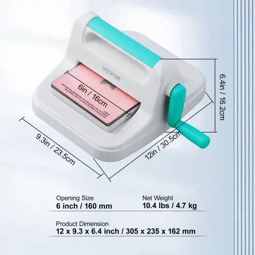 VEVOR Stanz- und Prägemaschine Scrapbooking Prägemaschine 160 mm Öffnungsgröße, My Life Handmade Starter Set, Manuelle Prägemaschine Set DIY Handwerk Karten, Einladungen, Heimdekoration usw. – Bild 6