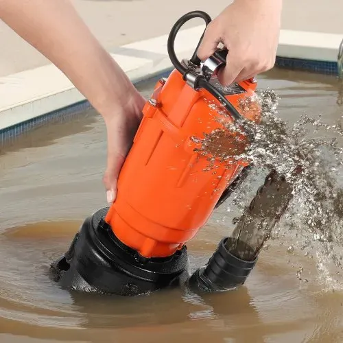 VEVOR 550W Tauchpumpe, 18000l/h, Gusseisen-Schmutzwasserpumpe mit 5,08cm Auslass, 10m max. Förderhöhe, zum Abpumpen von Schmutzwasser, für Pools, Gärten, Teiche, Keller & überflutete Bereiche – Bild 7