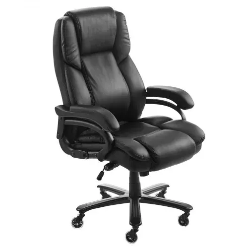 VEVOR Chefsessel Bürostuhl Drehstuhl mit hoher Rückenlehne & Lendenwirbelstütze (Drehknopf), ergonomischer Schreibtischstuhl mit verstellbarer Neigung & Höhe für Arbeit Arbeitszimmer Spielen – Bild 9