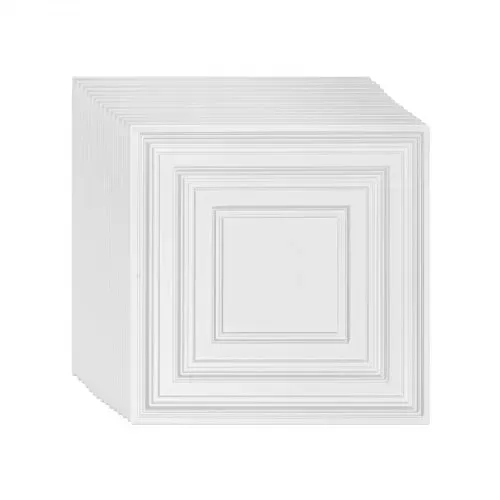 VEVOR Deckenfliesen, 12er-Pack 24 x 24 Zoll, abgehängte Deckenfliesen aus hochwertigem PVC-Blatt, einfache Installation/Zuschneiden, Kunststoff-Deckenfliesen zum Aufkleben, Deckenverkleidung für Heim-/Bürodekoration, weißes Stiftmuster – Bild 10