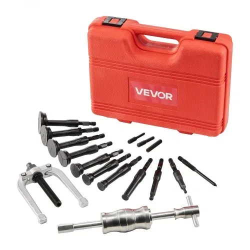VEVOR Sackloch Lagerabzieher-Set 16 in 1 Innenlagerlaufring und Dichtungsabzieher Set, Gleithammer Piloteinsatz Innenlager Abzieher Satz mit 10 geteilten Spannzangen und Gegenstütze – Bild 10