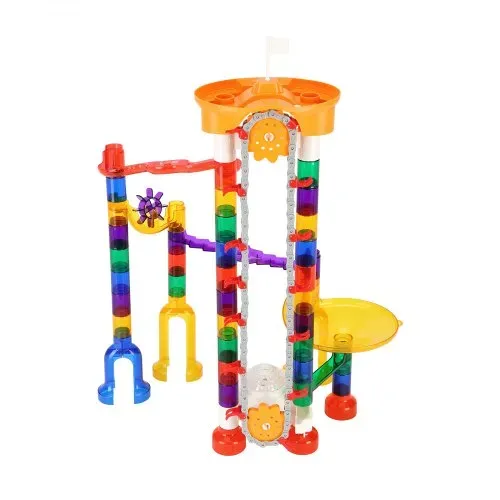 VEVOR Kugelbahn-Set 153-teilig mit motorisiertem Aufzug, mit 30 Plastikmurmeln, Murmel-Labyrinth, Baustein-Denkspiel, pädagogisches Lernrennbahn-MINT-Spielzeug, für Kinder ab 3 Jahren – Bild 10
