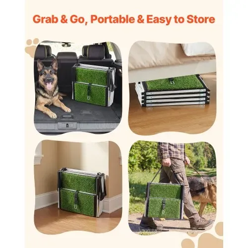 VEVOR Hundetreppe Auto Klappbar 4-Stufig, Extra Breite Hunderampe für Große Hunde mit Rutschfester Oberfläche, Tragbare Einstiegshilfe für Auto, SUV, LKW, Hochbett, Sofa, Tragkraft bis 90 kg – Bild 4