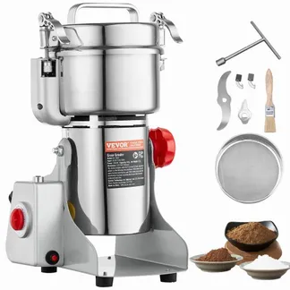 VEVOR elektrische Getreidemühle Hochgeschwindigkeits-Gewürzmühle 500 g mit 2000 W, Pulverisiermaschine aus Edelstahl, für trockene Körner Gewürze Müsli Kaffee Mais Pfeffer Schwenktyp 22 x 19 x 36 cm VEVOR elektrische Getreidemühle Hochgeschwindigkeits-Gewürzmühle 500 g mit 2000 W, Pulverisiermaschine aus Edelstahl, für trockene Körner Gewürze Müsli Kaffee Mais Pfeffer Schwenktyp 22 x 19 x 36 cm