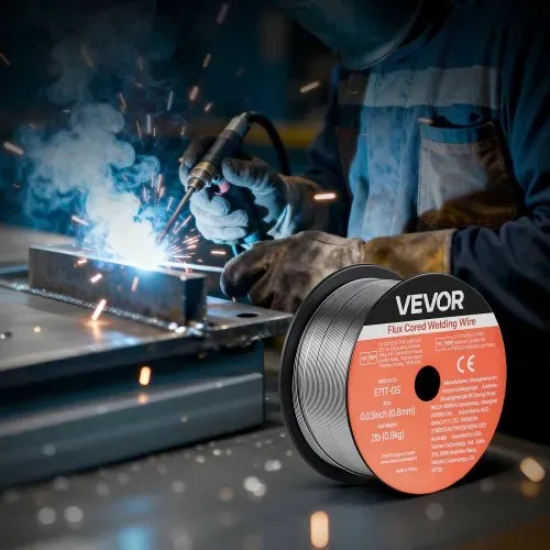 VEVOR Fülldraht 0,8 mm, MIG-Schweißdraht E71T-GS, 0,9 kg Gaslose Drahtrolle mit Geringer Spritzerbildung für Alle Schweißpositionen, Selbstschützend für den Außeneinsatz (3 Rollen pro Packung) – Bild 7