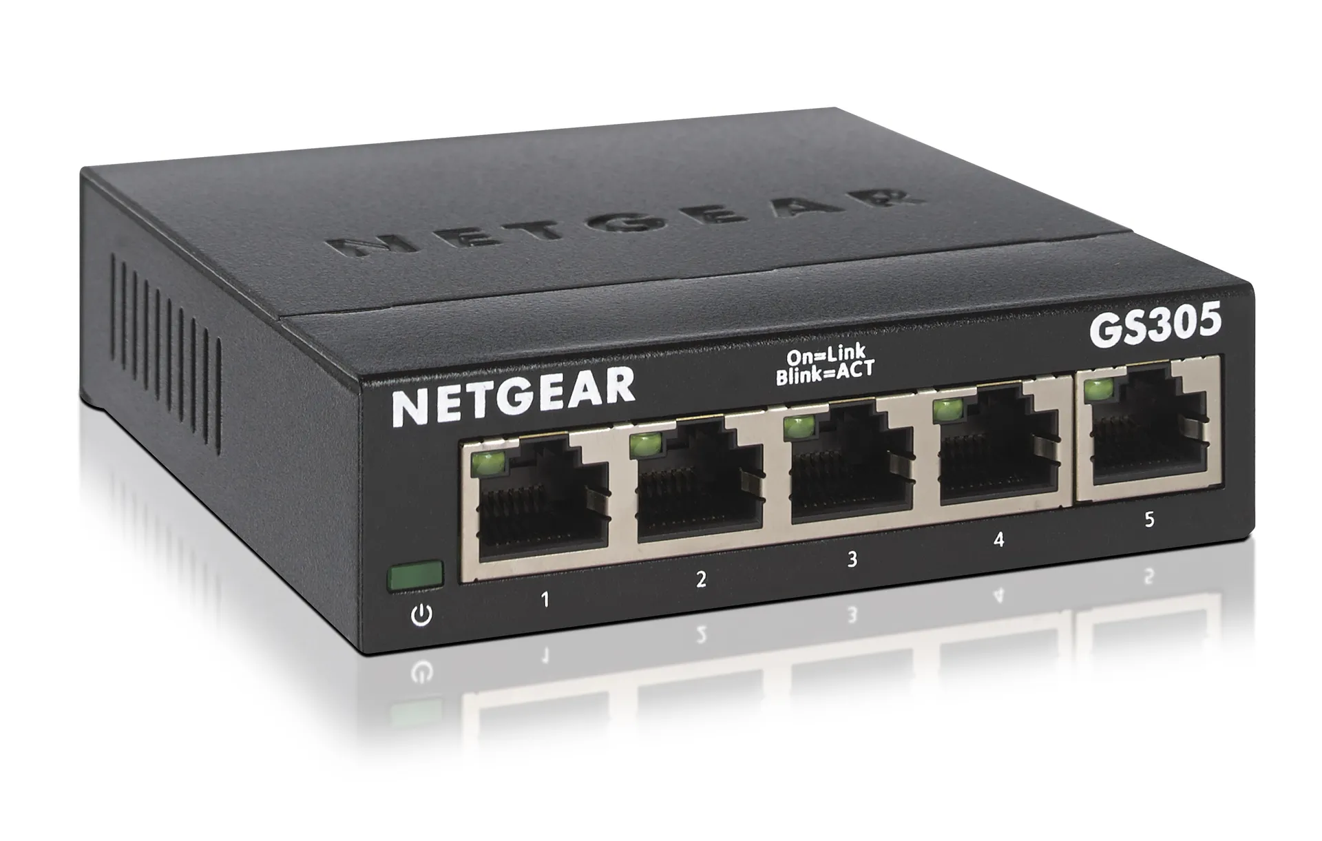 NETGEAR GS305 Switch 5 Port Gigabit Ethernet LAN Switch (Plug-and-Play Netzwerk Switch, LAN Verteiler, Hub energieffizient, lüfterlos, robustes Metallgehäuse) NETGEAR GS305 Switch 5 Port Gigabit Ethernet LAN Switch (Plug-and-Play Netzwerk Switch, LAN Verteiler, Hub energieffizient, lüfterlos, robustes Metallgehäuse)