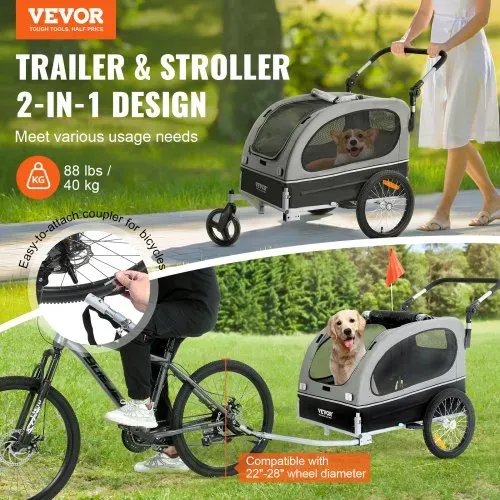 VEVOR Hundeanhänger 40 kg 2in1 Fahrradanhänger Kohlenstoffstahl + 600D Oxford-Gewebe + PP faltbar 1470 x 720 x 780 mm als Anhänger 1530 x 720 x 825 mm als Kinderwagen Hundebuggy Jogger Anhänger VEVOR Hundeanhänger 40 kg 2in1 Fahrradanhänger Kohlenstoffstahl + 600D Oxford-Gewebe + PP faltbar 1470 x 720 x 780 mm als Anhänger 1530 x 720 x 825 mm als Kinderwagen Hundebuggy Jogger Anhänger