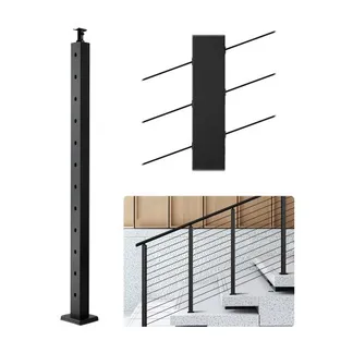 VEVOR Kabelgeländerpfosten, 1067×50,8×50,8 mm, Kabel-Treppengeländerpfosten mit 30° vorgebohrten Löchern, SUS304 Edelstahl, für Handlauf, Balustraden, Schwarz, 1JZLGZXHS106W3XAA001V0 VEVOR Kabelgeländerpfosten, 1067×50,8×50,8 mm, Kabel-Treppengeländerpfosten mit 30° vorgebohrten Löchern, SUS304 Edelstahl, für Handlauf, Balustraden, Schwarz, 1JZLGZXHS106W3XAA001V0