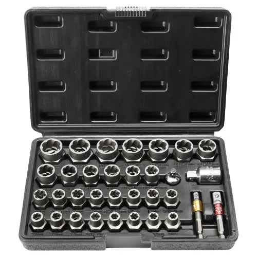 VEVOR Bolzenausdreher-Set, 29-teiliges Bolzen- und Muttern-Entferner-Set, 6mm bis 10mm, 10,3mm bis 19,05mm, Auszieh-Steckschlüsselsatz aus CR-MO-Stahl mit Aufbewahrungskoffer, Mutter zum Entfernen VEVOR Bolzenausdreher-Set, 29-teiliges Bolzen- und Muttern-Entferner-Set, 6mm bis 10mm, 10,3mm bis 19,05mm, Auszieh-Steckschlüsselsatz aus CR-MO-Stahl mit Aufbewahrungskoffer, Mutter zum Entfernen