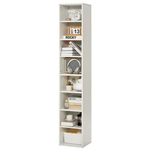 VEVOR Bücherregal mit 8 rechteckigen Fächern & höhenverstellbarem Regal, 180 cm hohe Standregal Aufbewahrungsregal aus Holz, Ausstellungsregal für Wohnzimmer Schlafzimmer Arbeitszimmer Weiß VEVOR Bücherregal mit 8 rechteckigen Fächern & höhenverstellbarem Regal, 180 cm hohe Standregal Aufbewahrungsregal aus Holz, Ausstellungsregal für Wohnzimmer Schlafzimmer Arbeitszimmer Weiß