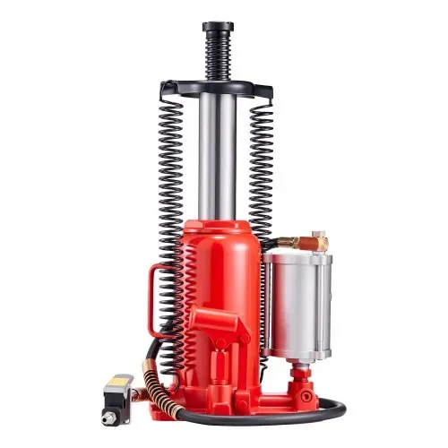 VEVOR lufthydraulischer Flaschenheber mit 20 t Kapazität, 260–495 mm Hubbereich, pneumatischer/manueller Flaschenwagenheber mit Pumpe für Auto Pickup Lkw Wohnmobil SUV Autoreparatur, rot – Bild 10