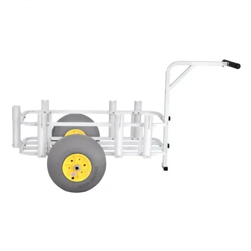 VEVOR Angelwagen Faltbar, 90,7kg Belastbarer Bollerwagen mit PU-Luftreifen, Transportwagen aus Kohlenstoffstahl mit 7 PP-Rutenhaltern, Multifunktionale Transportkarre für Angeln Camping Strand Outdoor – Bild 8