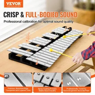 VEVOR Glockenspiel-Xylophon-Set mit 30 Tönen, Schlaginstrument mit Schlägeln, Trommelstöcken und Tragetasche, professionelles Glockenspiel-Xylophon-Schlaginstrumentenset für Schüler und Erwachsene VEVOR Glockenspiel-Xylophon-Set mit 30 Tönen, Schlaginstrument mit Schlägeln, Trommelstöcken und Tragetasche, professionelles Glockenspiel-Xylophon-Schlaginstrumentenset für Schüler und Erwachsene
