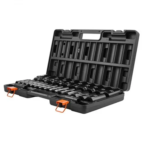 VEVOR Schlagschrauber Nüsse Set, 1/2 Zoll 26-tlg., Sechskant-Steckschlüssel, Metrisch 10–30 mm, 32–36 mm, Schlagnuss-Set mit Koffer, aus Chrom-Vanadium-Legierungsstahl, für Fahrzeugreparaturen – Bild 9