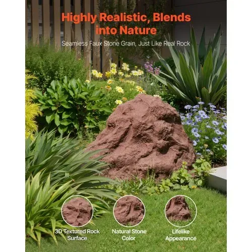 VEVOR Abdeckfelsen, Kunststein Abdeckung für den Außenbereich, Gartenfelsen, realistische Steinoptik, Kunstfelsen aus Polyresin für Landschaftsgestaltung, Gartendeko, Trafohaus, Braun, Gr. S VEVOR Abdeckfelsen, Kunststein Abdeckung für den Außenbereich, Gartenfelsen, realistische Steinoptik, Kunstfelsen aus Polyresin für Landschaftsgestaltung, Gartendeko, Trafohaus, Braun, Gr. S