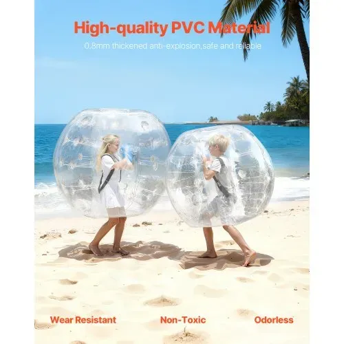 VEVOR aufblasbare Bumper-Bälle im 2er-Pack, 1,2 m Körper-Sumo-Zorb-Bälle für Teenager und Erwachsene, 0,8 mm dicke PVC-Menschenhamster-Blasenbälle für Team-Gaming-Spiele im Freien, Bumper-Bopper-Spiel VEVOR aufblasbare Bumper-Bälle im 2er-Pack, 1,2 m Körper-Sumo-Zorb-Bälle für Teenager und Erwachsene, 0,8 mm dicke PVC-Menschenhamster-Blasenbälle für Team-Gaming-Spiele im Freien, Bumper-Bopper-Spiel