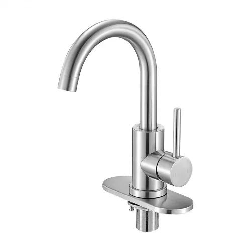 VEVOR Einhebelwaschtischarmatur Wasserhahn mit gebürstetem Nickel & hohem Bogenauslauf, Waschbeckenarmatur Küchenwasserarmaturen wassersparend, Einhebelmischer für Badezimmer Wohnmobil Bar-Spüle VEVOR Einhebelwaschtischarmatur Wasserhahn mit gebürstetem Nickel & hohem Bogenauslauf, Waschbeckenarmatur Küchenwasserarmaturen wassersparend, Einhebelmischer für Badezimmer Wohnmobil Bar-Spüle