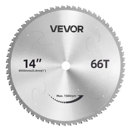 VEVOR Sägeblatt 355,6 mm 66 Zähne Cermet-beschichtet Kalttrennsägeblatt, Kompatibel mit Kappsägen, 4000 Schnitte, Schneiden Glatter Oberflächen ohne Grate, Geräuschreduzierung, Wärmeableitungslöcher – Bild 9