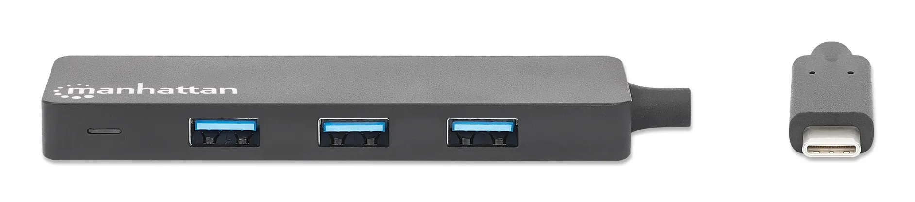 Manhattan 4-Port USB 3.2 Gen 1 Hub, USB-C-Stecker auf 4 x USB-A-Buchse, 5 Gbit/s Datenübertragungsraten, Stromversorgung über USB, schwarz – Bild 3