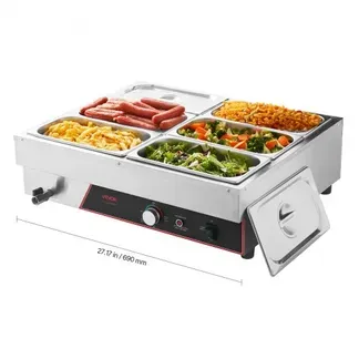 VEVOR kommerzieller Speisenwärmer mit 6 Behälter (1/3-Größe) & Netzkabel, 1500 W Buffetwärmer Edelstahl, Buffetbehälter Buffet-Wasserbad Speisenwärmstation für Restaurants Partys Buffets VEVOR kommerzieller Speisenwärmer mit 6 Behälter (1/3-Größe) & Netzkabel, 1500 W Buffetwärmer Edelstahl, Buffetbehälter Buffet-Wasserbad Speisenwärmstation für Restaurants Partys Buffets