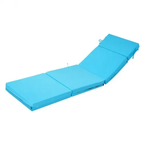 VEVOR Deckchair Auflagen, 1830x533x98 mm, Liegenauflagen für den Außenbereich, wasserabweisend & farbecht, Sonnenliegen-Kissen mit Bändern, dicke Terrassen-Liegepolster für Pooldeck, Meerblau – Bild 10