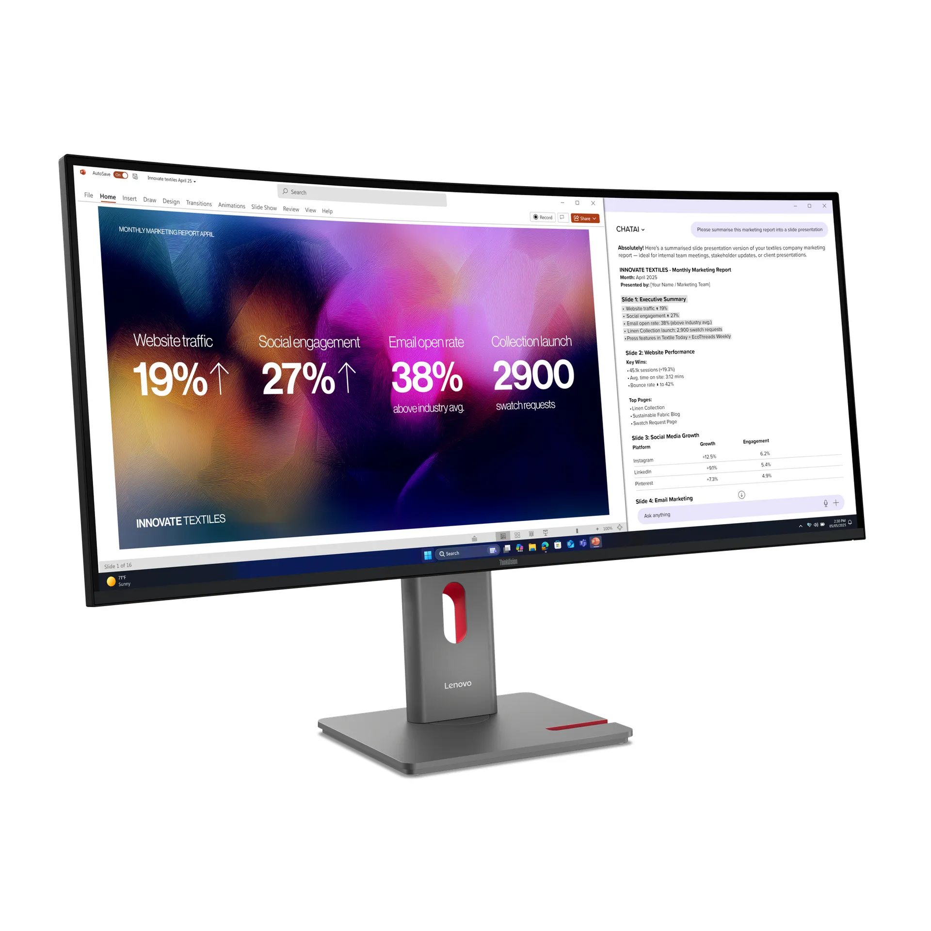 Lenovo ThinkVision P40WD-40 Monitor – Bild 2